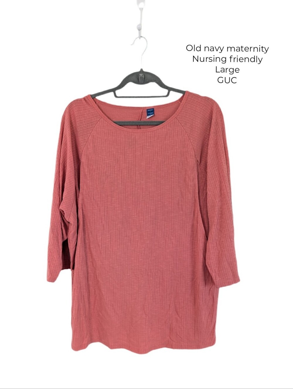 Women's Large Nursing Old Navy Ribbed Maternity Top -‎ Peach Pink